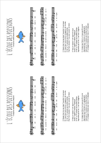 L'école des poissons Partition gratuite
